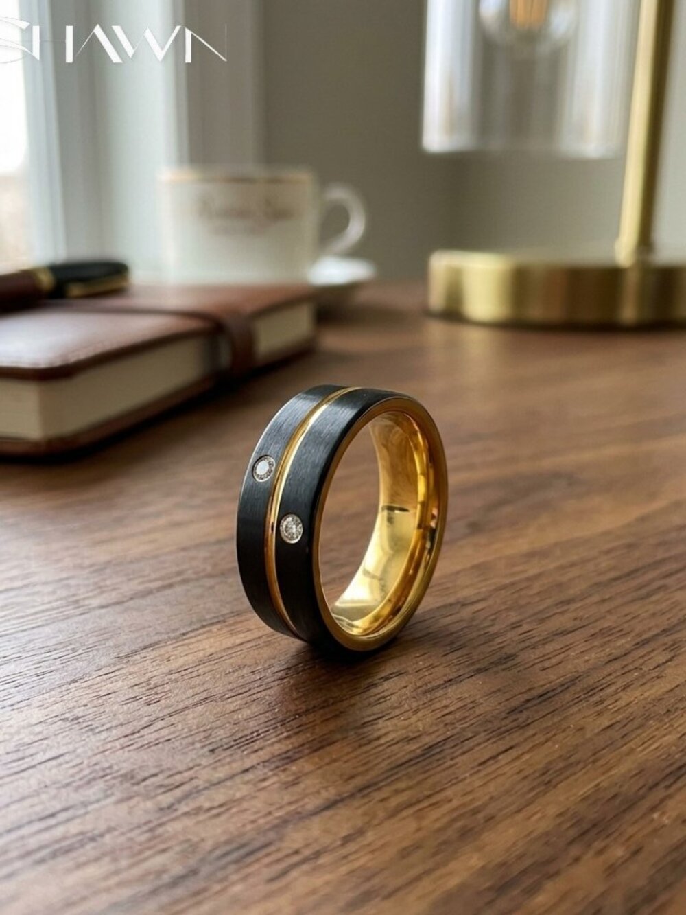 Mens Tungsten Moissanite Wedding Band, 6mm 8mm